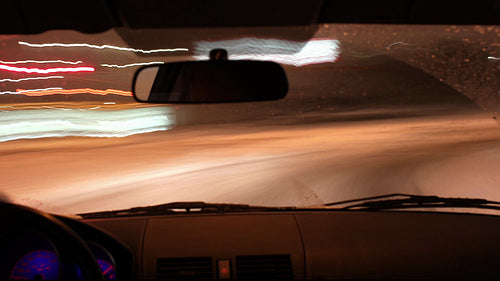 Winter POV driving. Toronto highway 401 time lapse. No visible logos or license plates. HD video.