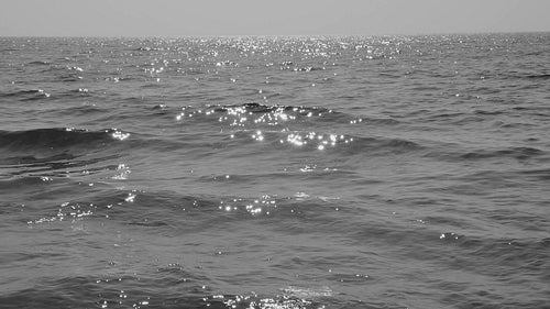 Two beautiful sunlit waves cresting and crashing. Slow motion. Lake Ontario. Black & white. HD video.