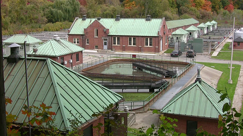 Wastewater treatment plant. HDV footage. HD.