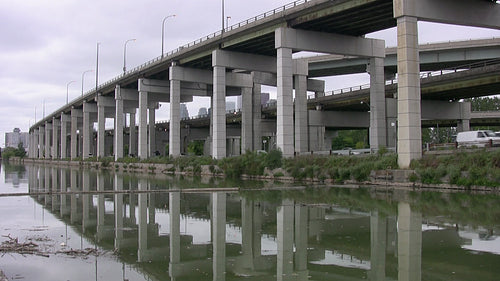 Elevated highway. HDV footage. HD.